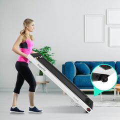 2 en 1 Tapis de Course Electrique Pliable 1 12 Km/H avec Haut-parleur Bluetooth Tlcommande Moteur 0,75HP Vert/Blanc/Noir/Rouge/Or/Noir et Argent/Bleu -