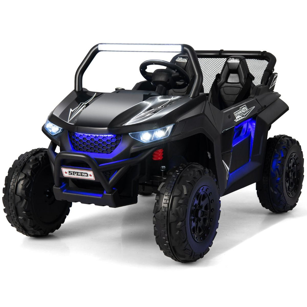 Voiture électrique Enfant 12 V Télécommande pour 3-8 Ans 2 Vitesses Ressort de Suspension Charge 59KG 118x74x71CM Noir/Rose/Rouge -