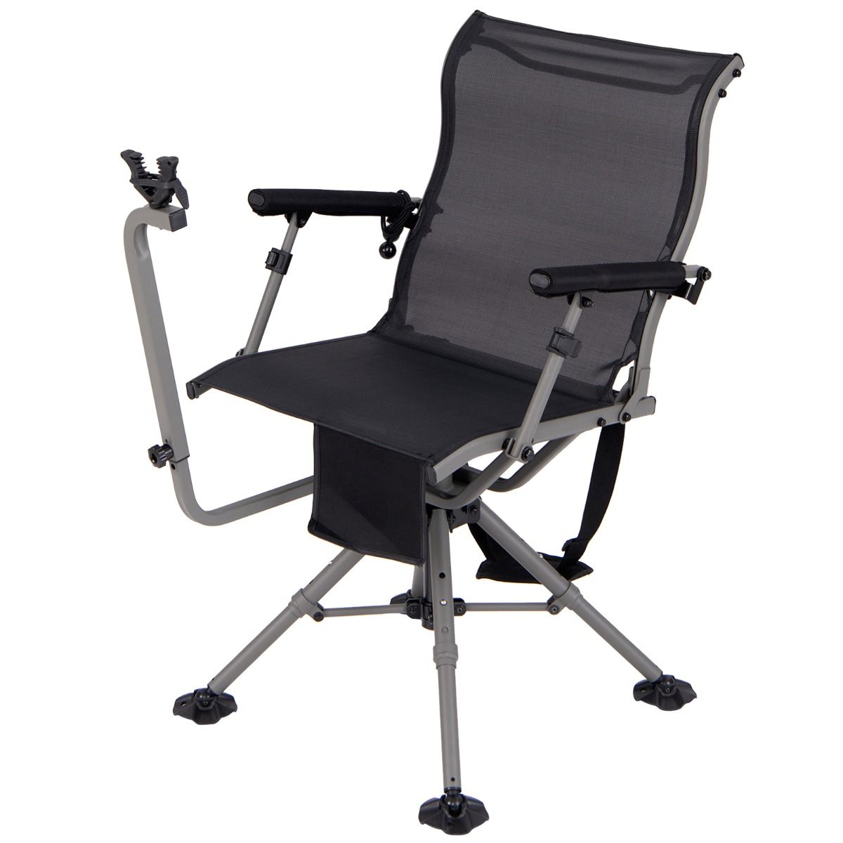 Chaise de Chasse Portable Chaise de Tir avec Sige de Pliable Rglables Rotation  360掳 Support de Fusil Rglable Charge 150 kg Noir -