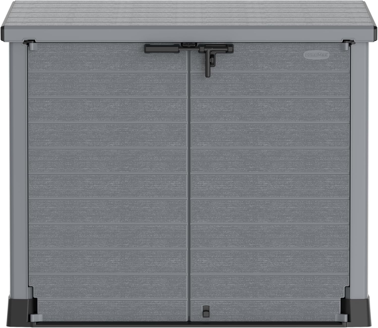 Duramax StoreAway 1200L Plastic Garden Shed/ Flat Lid,Outdoor Storage Shed,Wheelie Bin Hideaways,Wheelie bin box,Durable Construction,Ideal for Bikes,BBQs & 2x 240L Bins,145x85x125 cm,Brown