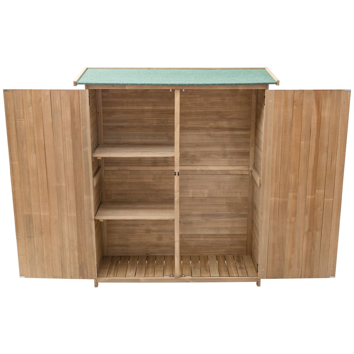 Abri de Jardin en Bois Cabane de Jardin Extrieur Double Portes avec Loquet Toit Inclin en Asphalte Cabanon Jardin Extrieur 140 x 50 x 162 cm Naturel -