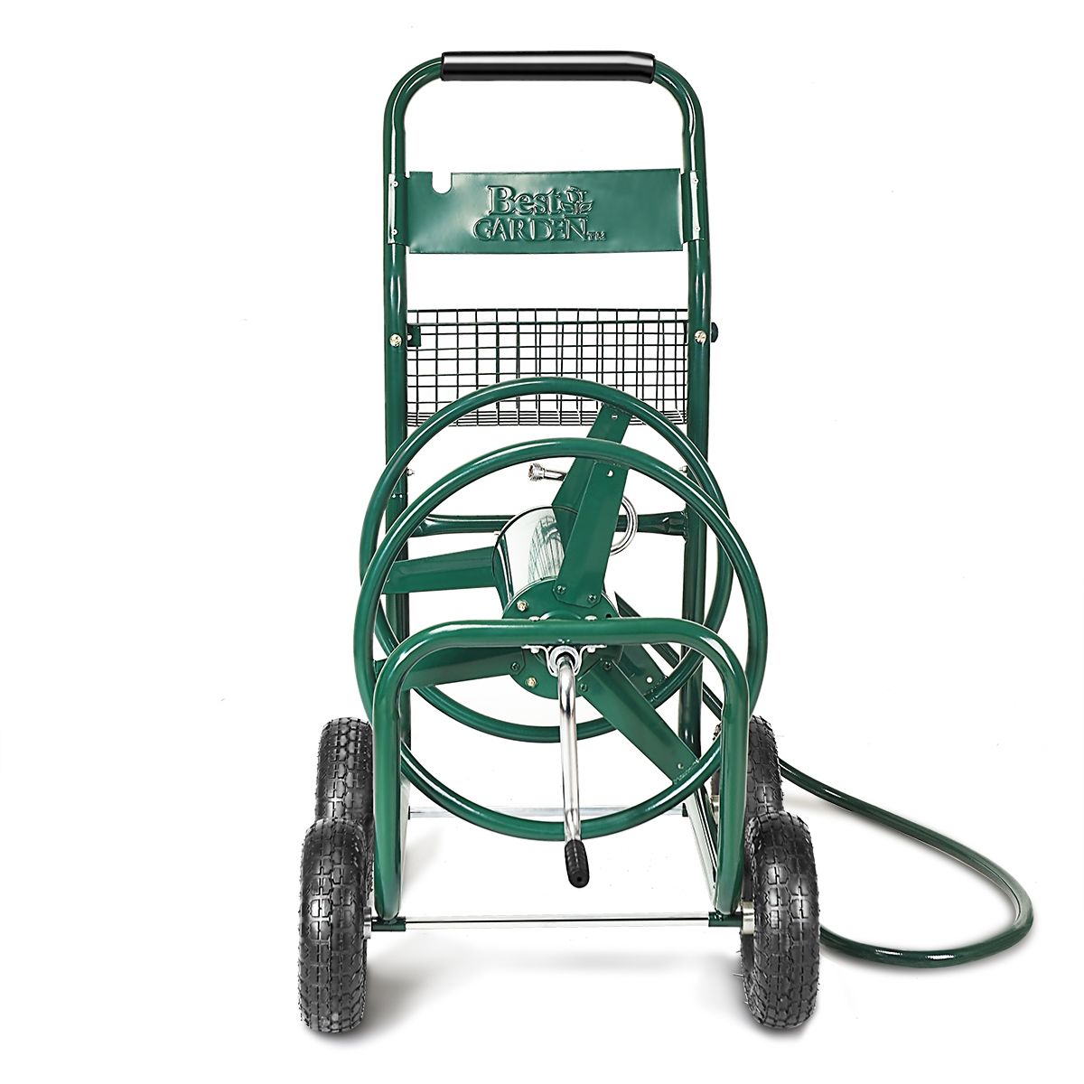 Dvidoir de Tuyau d橝rrosage avec 4 Roulettes Chariot pour 1.7m de Tuyau d橝rrosage Panier,95x62x113cm,Vert -