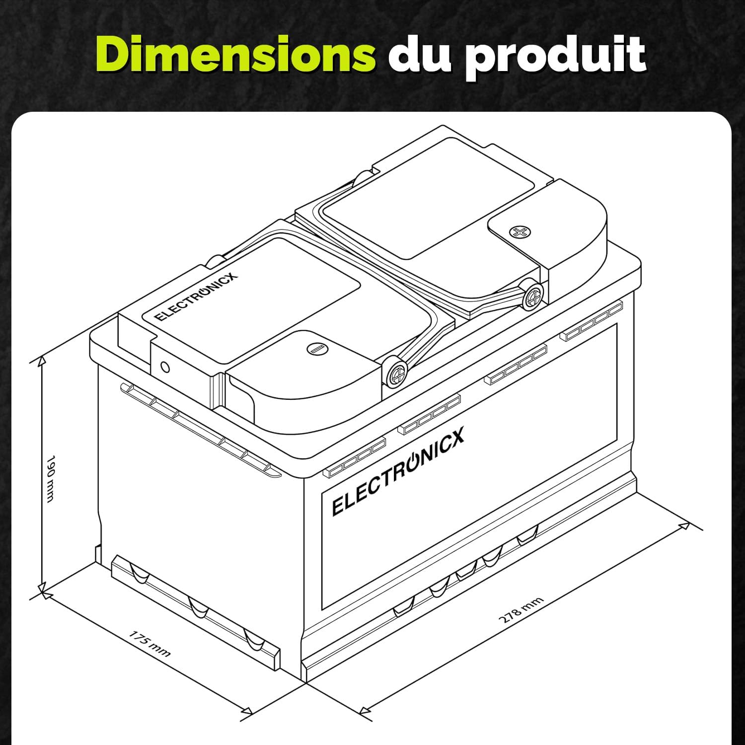 Batterie AGM 12v 100Ah Electronicx Caravan Edition batterie solaire 12v accumulateur 12v batteries solaires alimentation batterie 12v agm caravane batterie camping car batterie gel 12v accumulateur