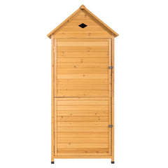 Abri de jardin extrieur  5 etagres cabane verrouillable en bois de sapin toit en tle galvanise 20_0005485 -