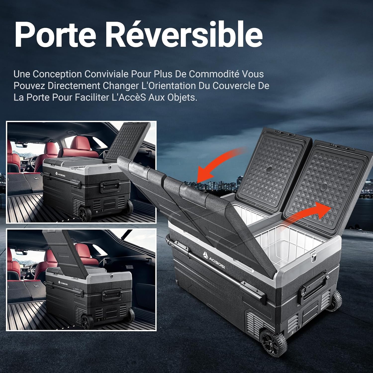 115L Glaciere Electrique Double Zone,Glaciere a Compression WiFi APP,12 V/24 V et 100-240 V Frigo Camping,-20 à 20 pour Voiture,Camion,Bateau,Camping,Car,Caravanes,Voyageant,Maison