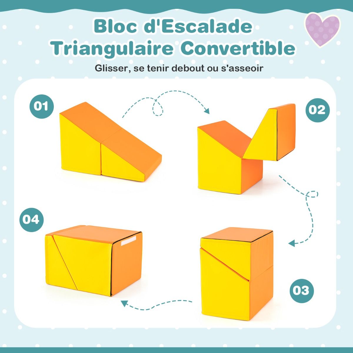 6 Blocs d橢scalade en Mousse Jeu d橢scalade pour Tout-Petits Jeu d橝ctivit d橢scalade Color Tunnel Escaliers et Rampe pour 12+ Mois Color/Bleu/Violet -